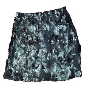 blue rain sequin skirt size small